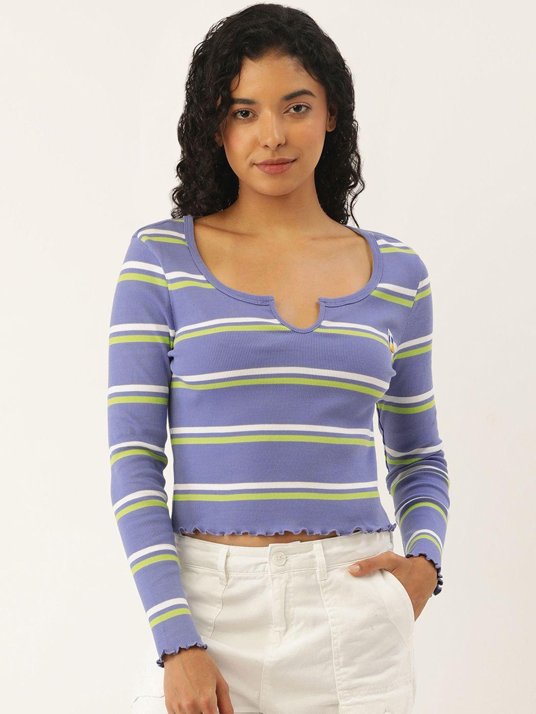 forever 21 knitted striped fitted top