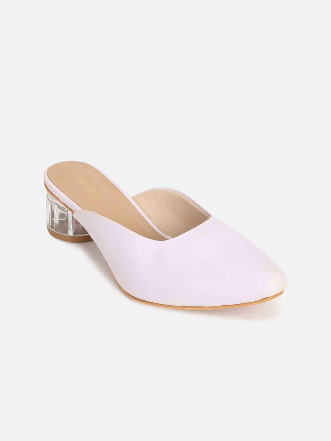 forever 21 lavender pointed toe block heel mules