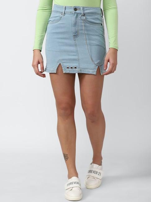 forever 21 light blue mini skirt