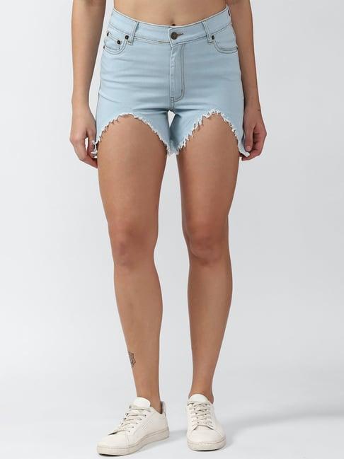 forever 21 light blue regular fit shorts