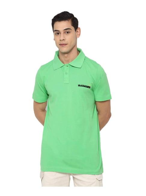 forever 21 light green regular fit polo t-shirt