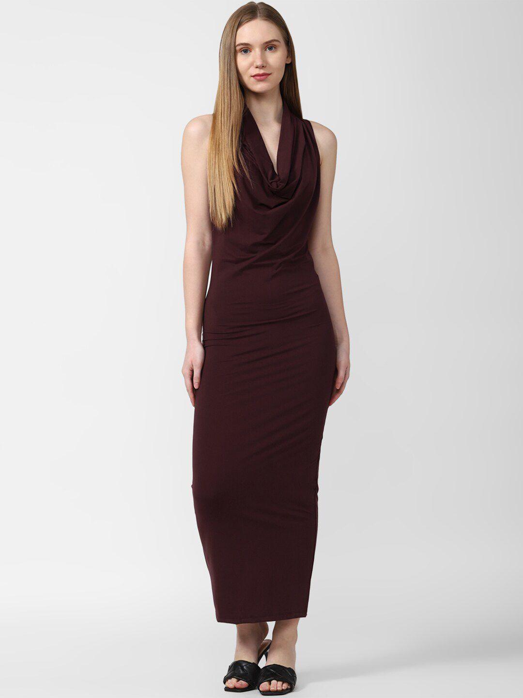 forever 21 maroon cowl neck bodycon maxi dress