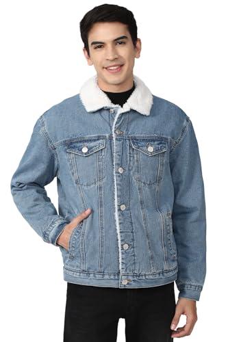 forever 21 men's a-line coat (463656_blue