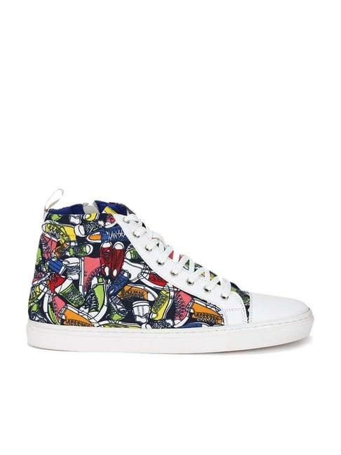 forever 21 men's white ankle high sneakers