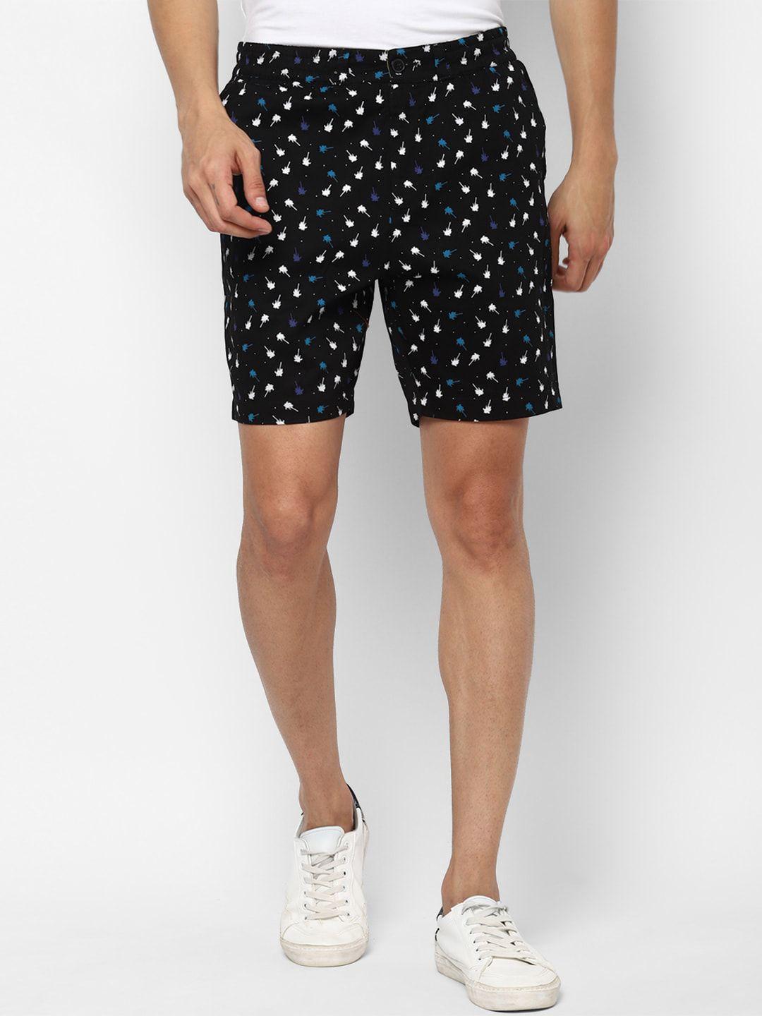 forever 21 men black printed regular shorts