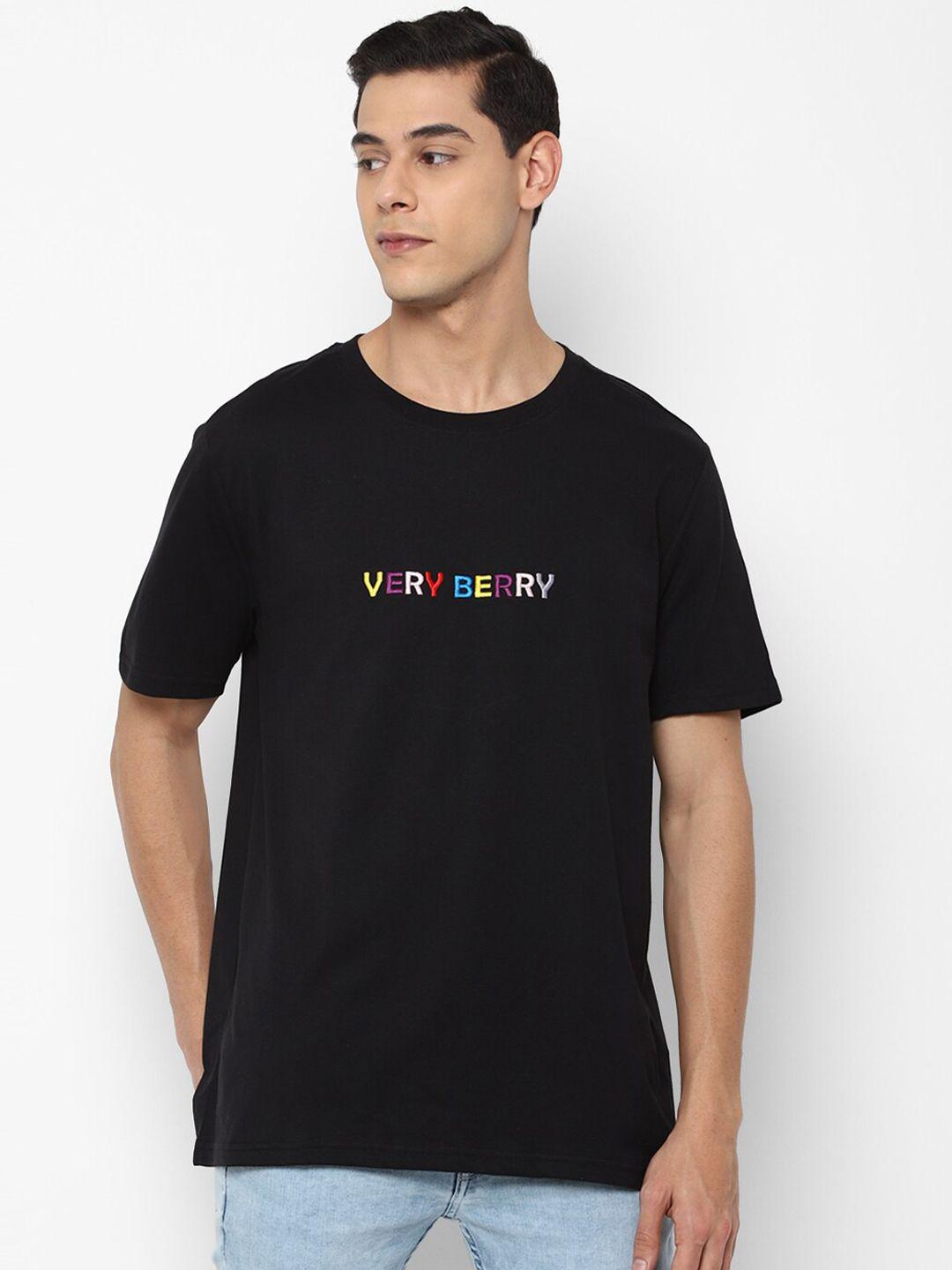forever 21 men black typography t-shirt