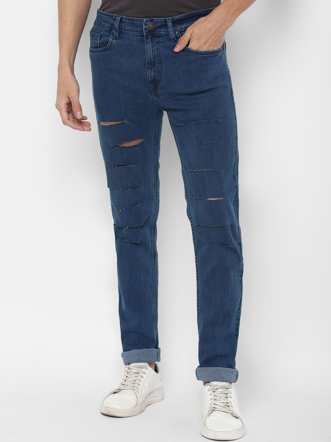 forever 21 men blue cotton slash knee jeans