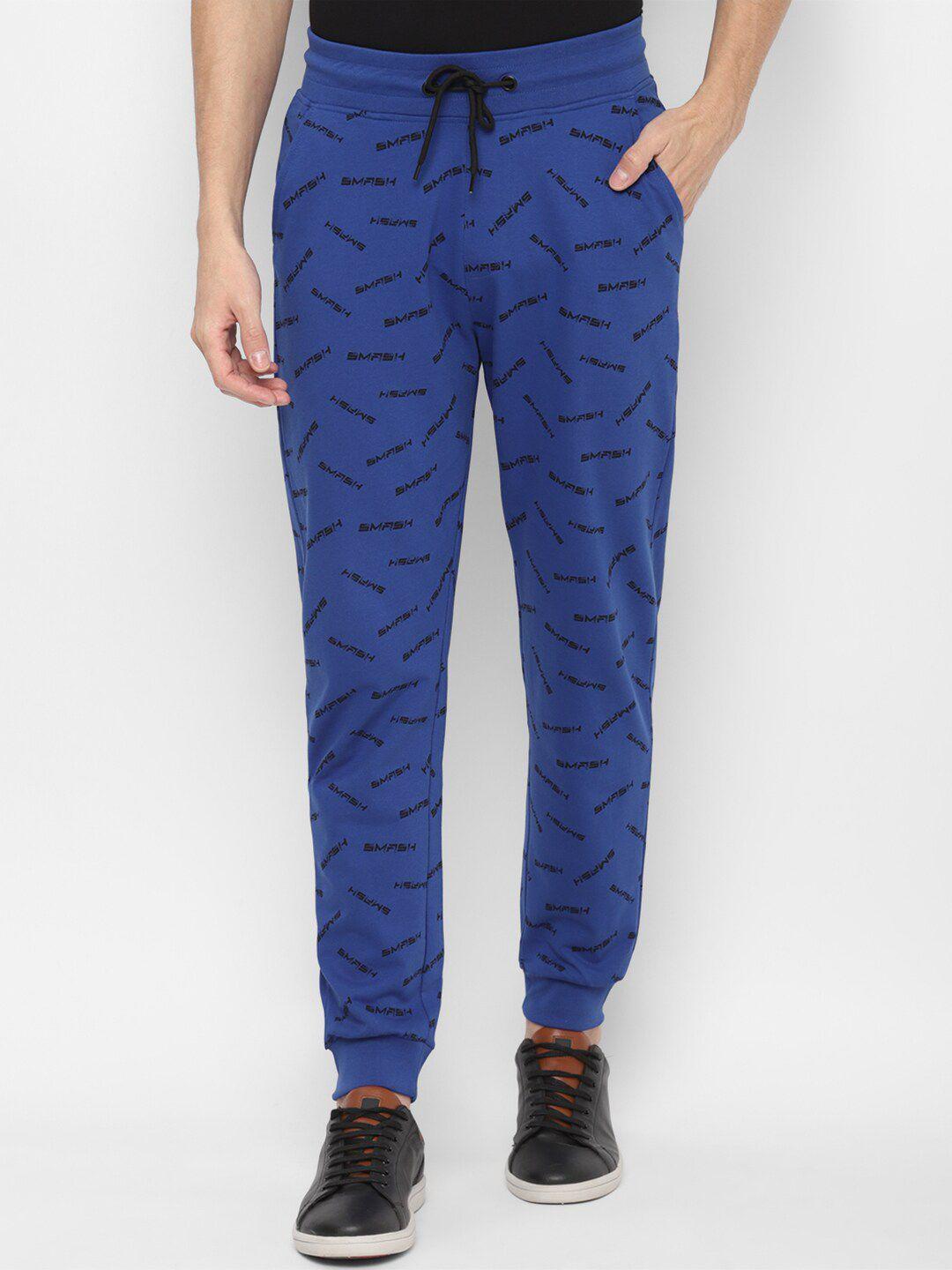 forever 21 men blue printed joggers