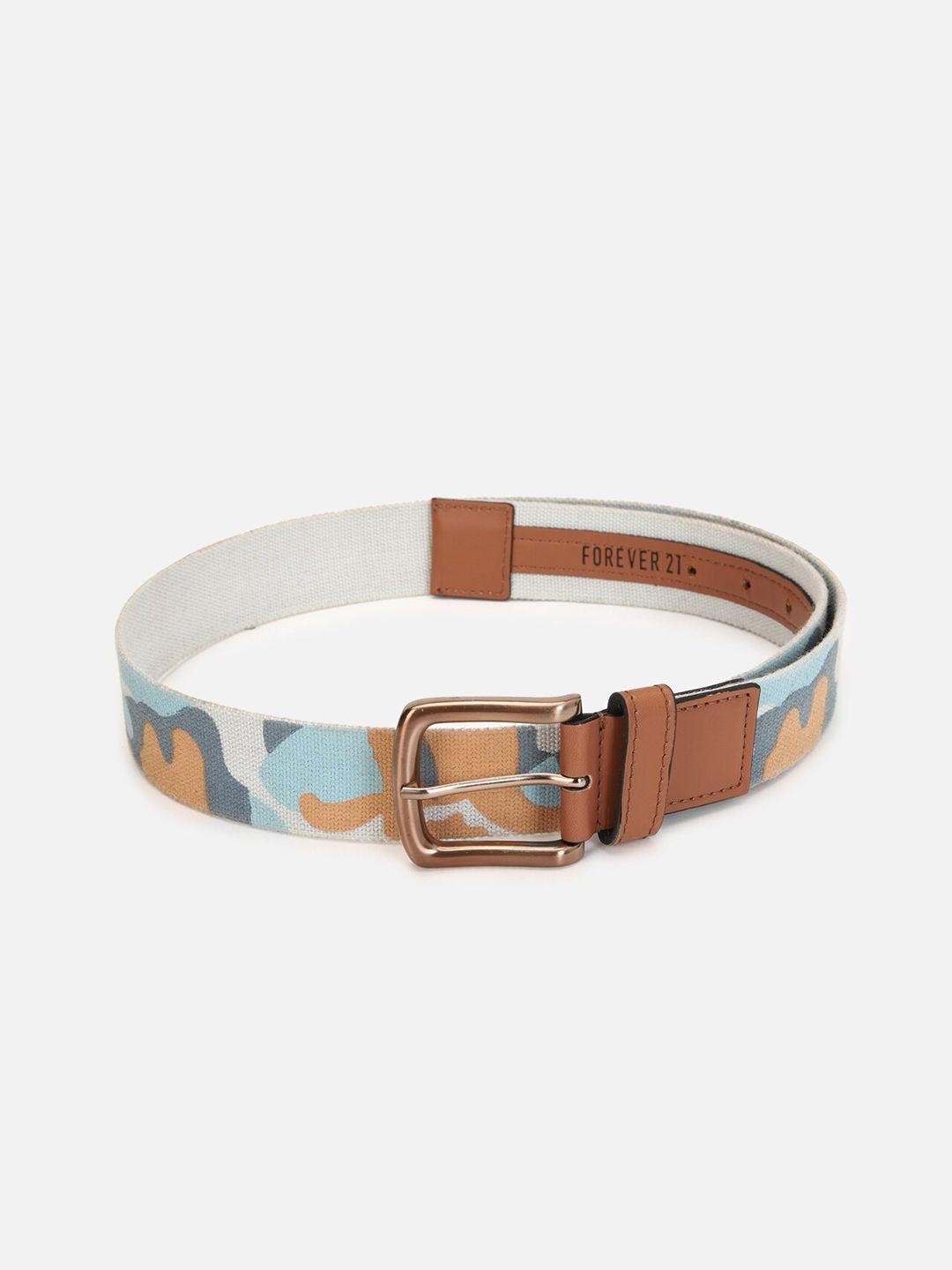 forever 21 men blue printed pu belt