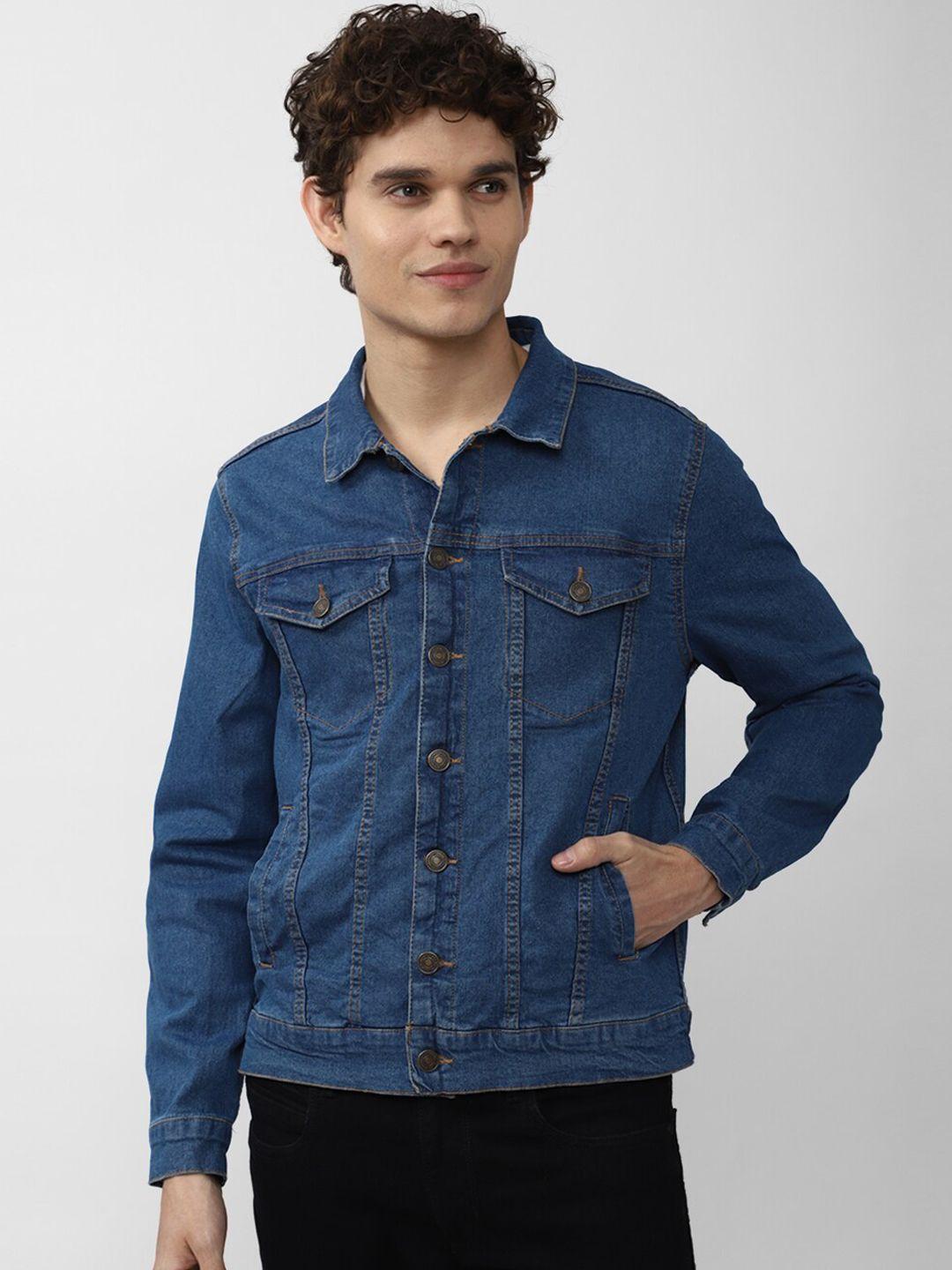 forever 21 men blue washed denim jacket