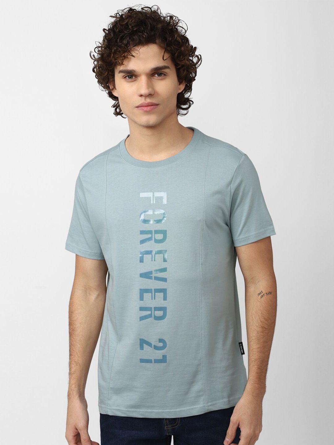 forever 21 men brand logo printed cotton t-shirt