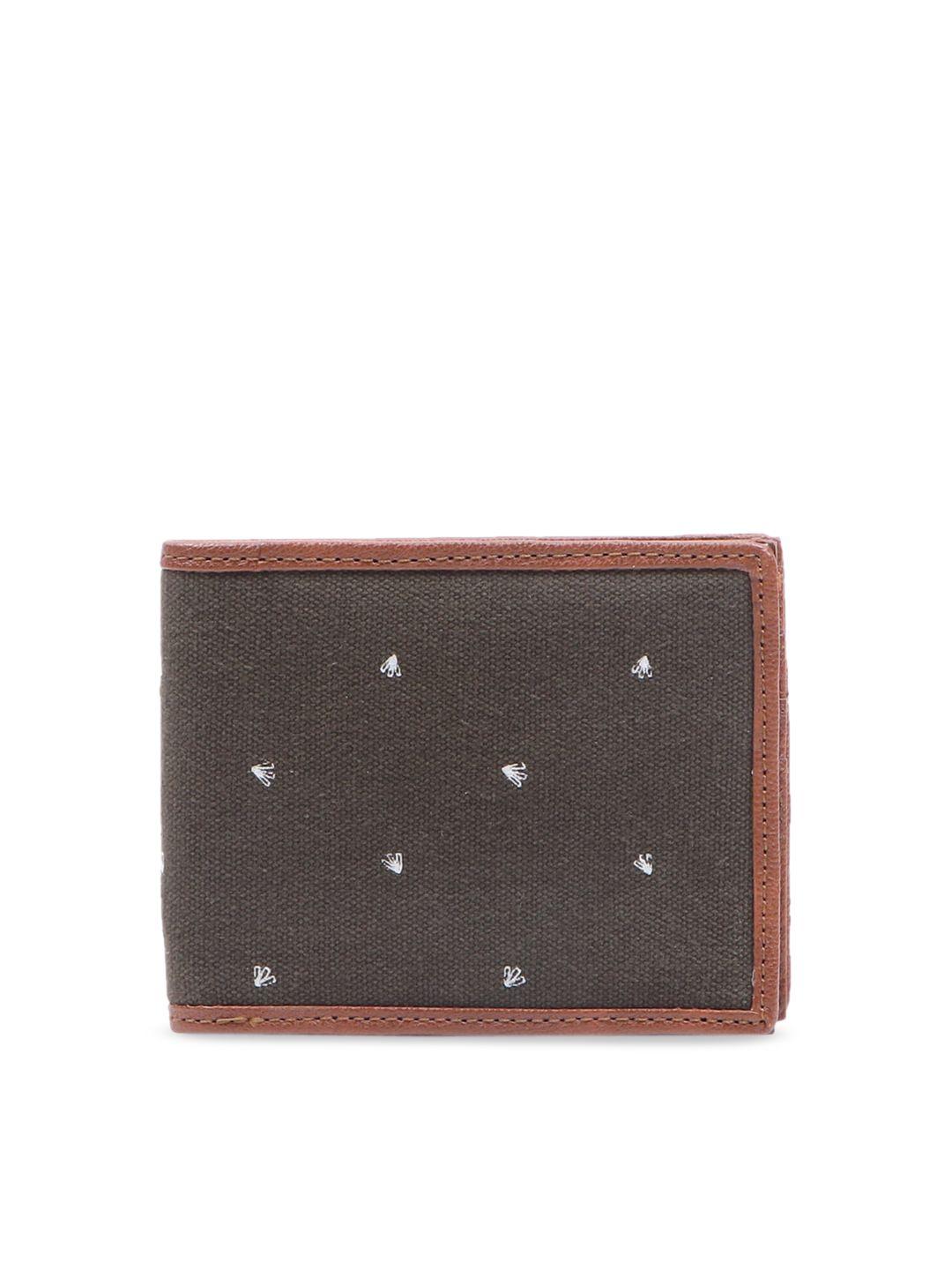 forever 21 men brown & white woven design two fold wallet