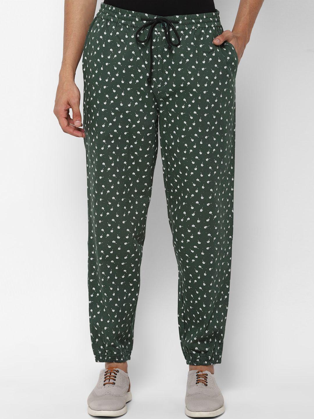 forever 21 men green printed joggers
