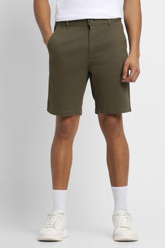 forever 21 men green woven shorts