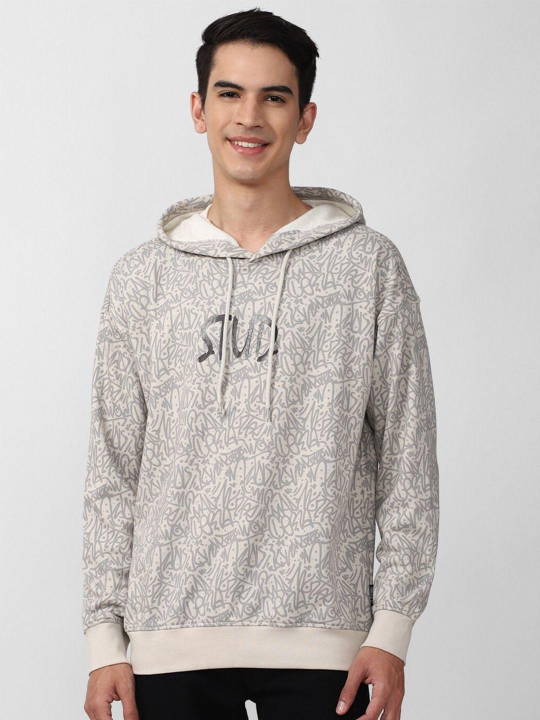 forever 21 men grey printed sweatshirt