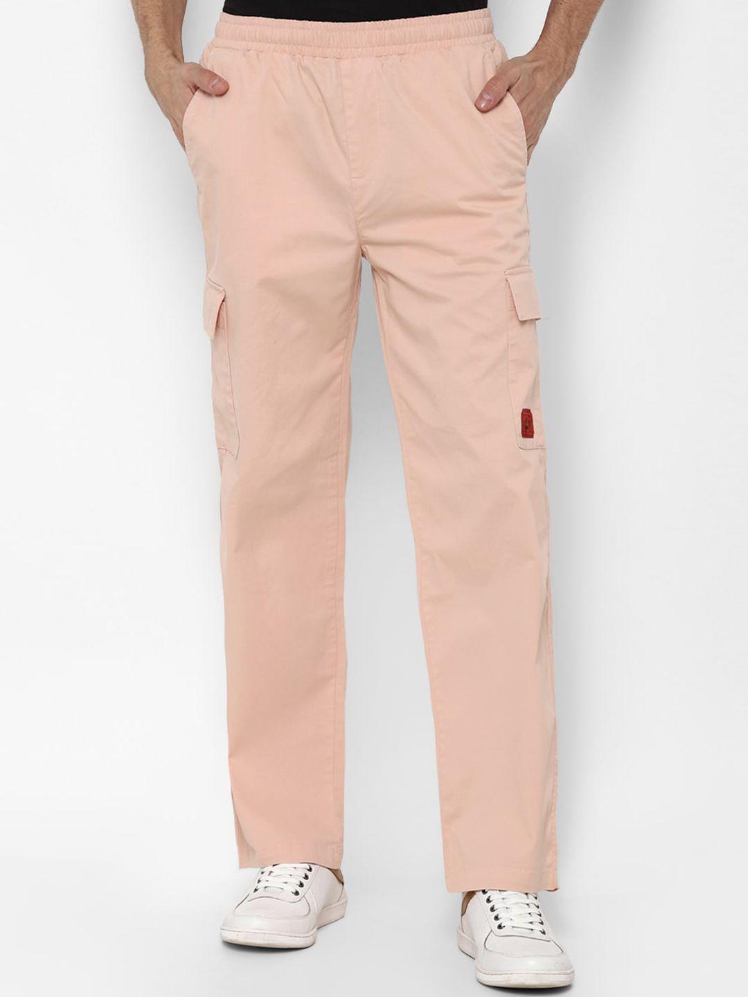 forever 21 men peach-coloured cargos trousers