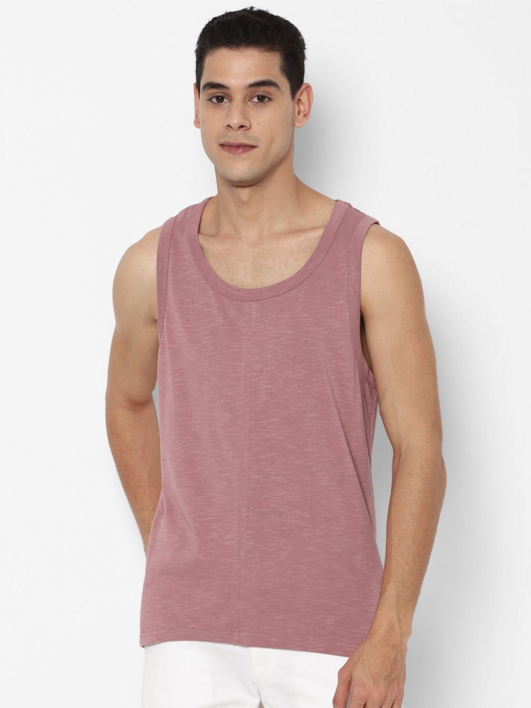 forever 21 men pink raw edge t-shirt