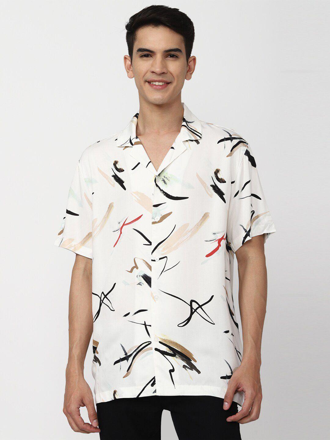 forever 21 men printed casual shirt