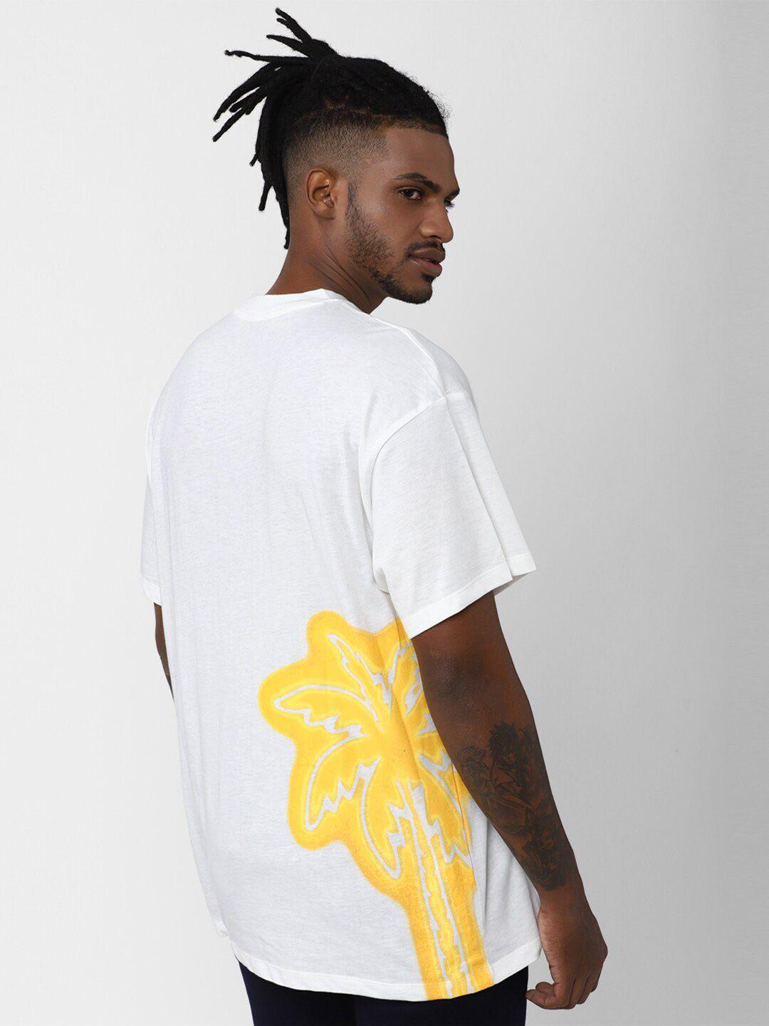 forever 21 men white printed t-shirt