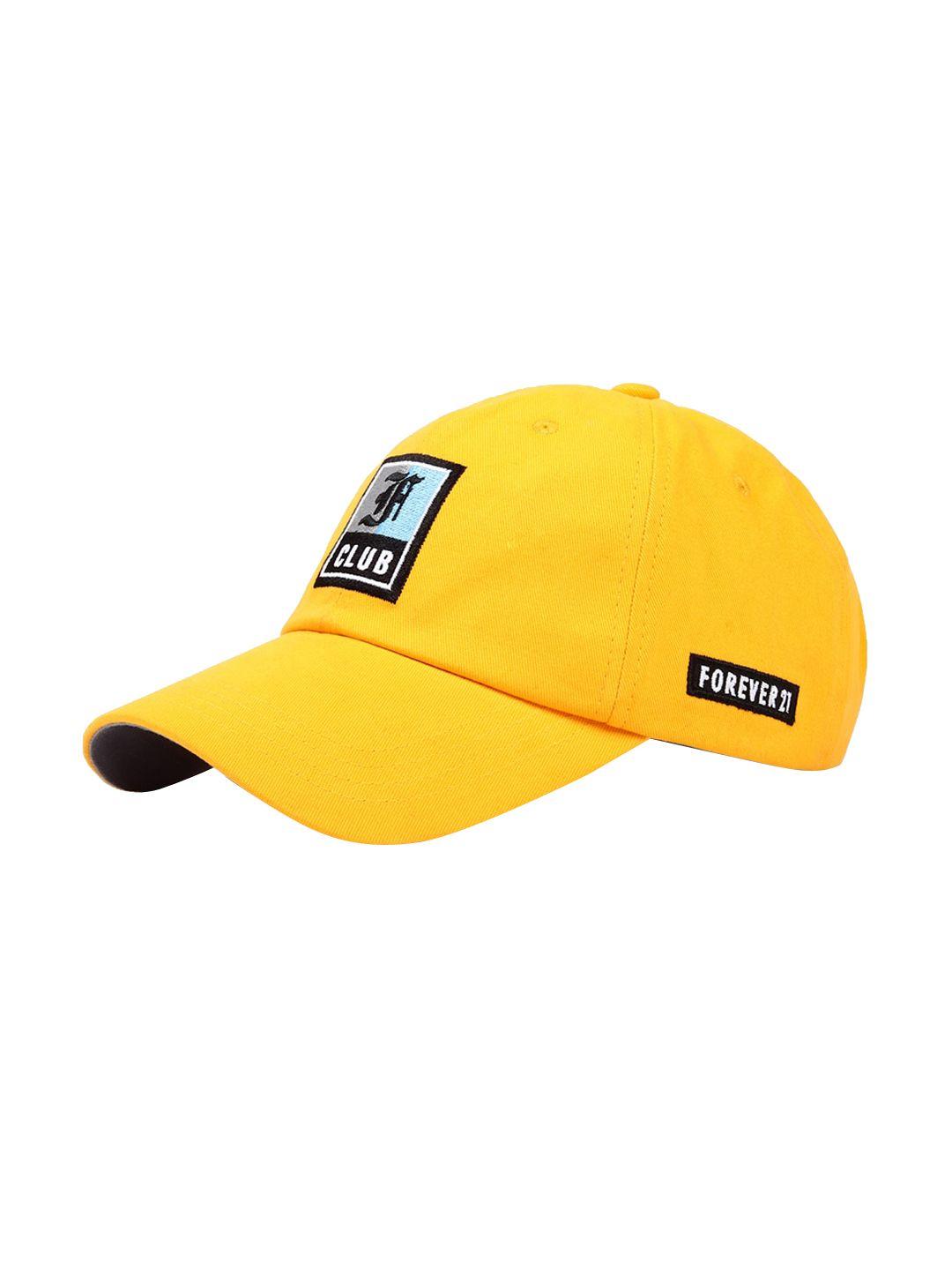 forever 21 men yellow embroidered baseball cap