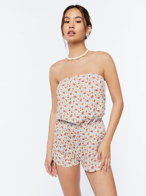 forever 21 multicolor floral print playsuit