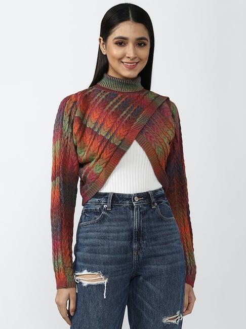 forever 21 multicolor full sleeves sweater