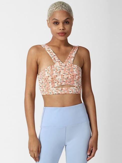 forever 21 multicolor printed sports bra