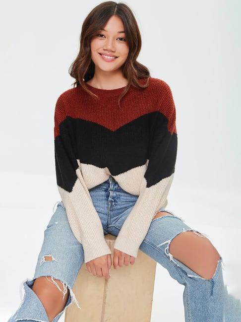 forever 21 multicolor regular fit sweater