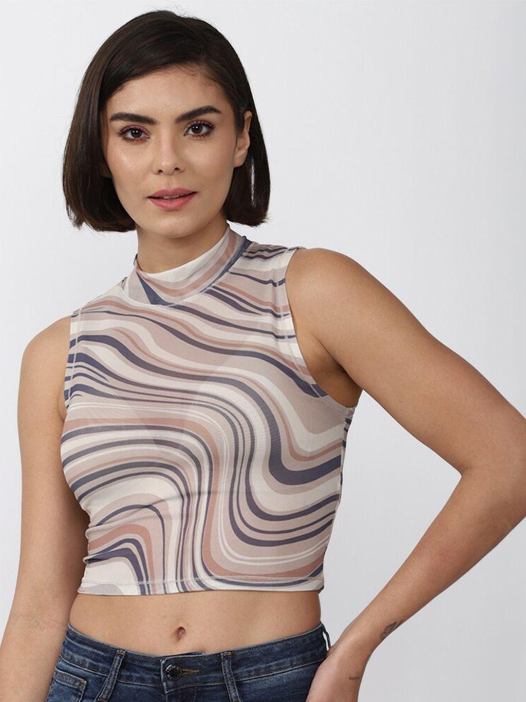 forever 21 multicoloured animal print crop top