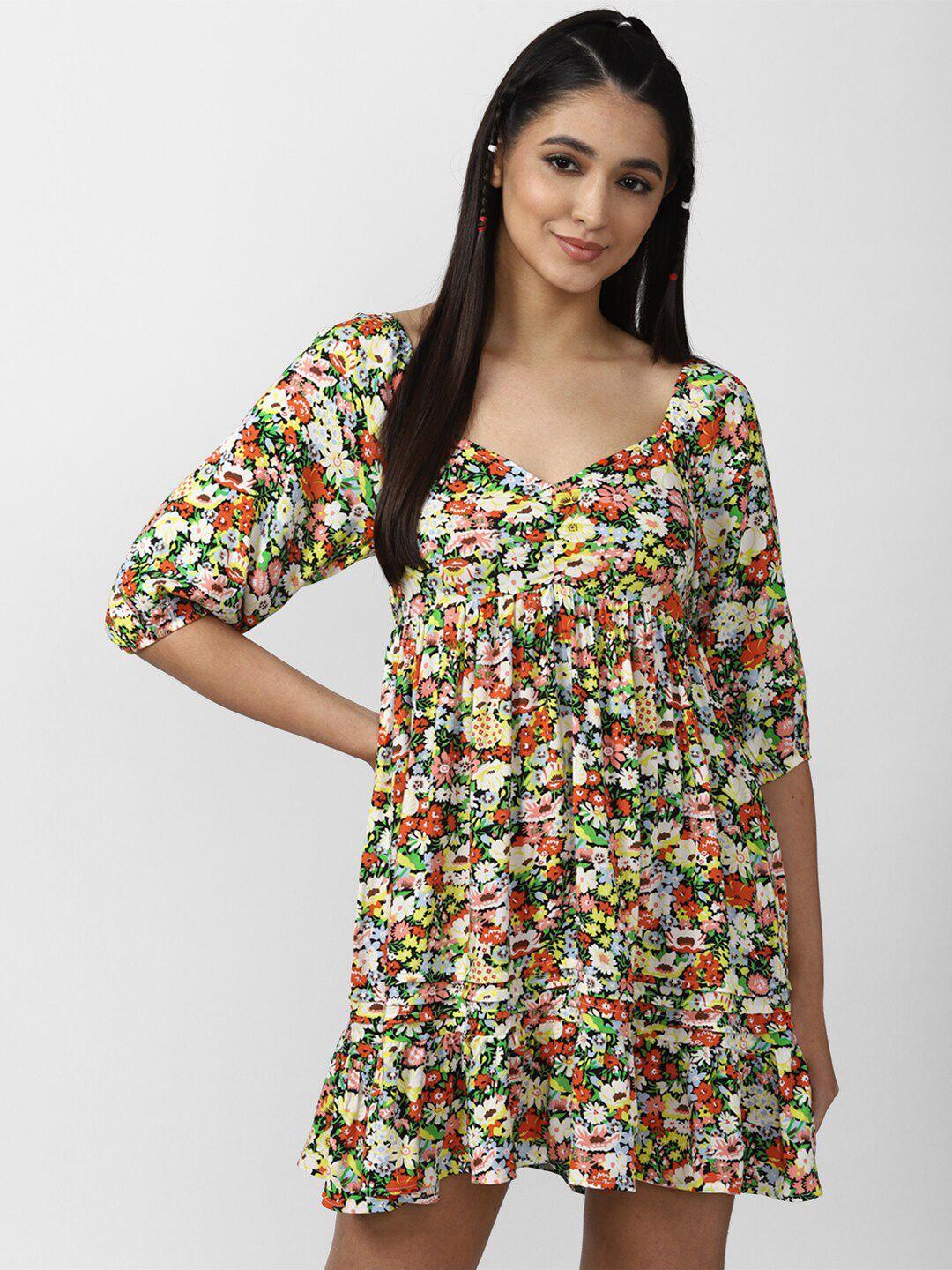 forever 21 multicoloured floral mini dress