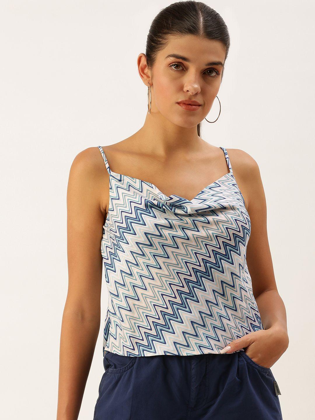 forever 21 multicoloured geometric print shoulder strap top