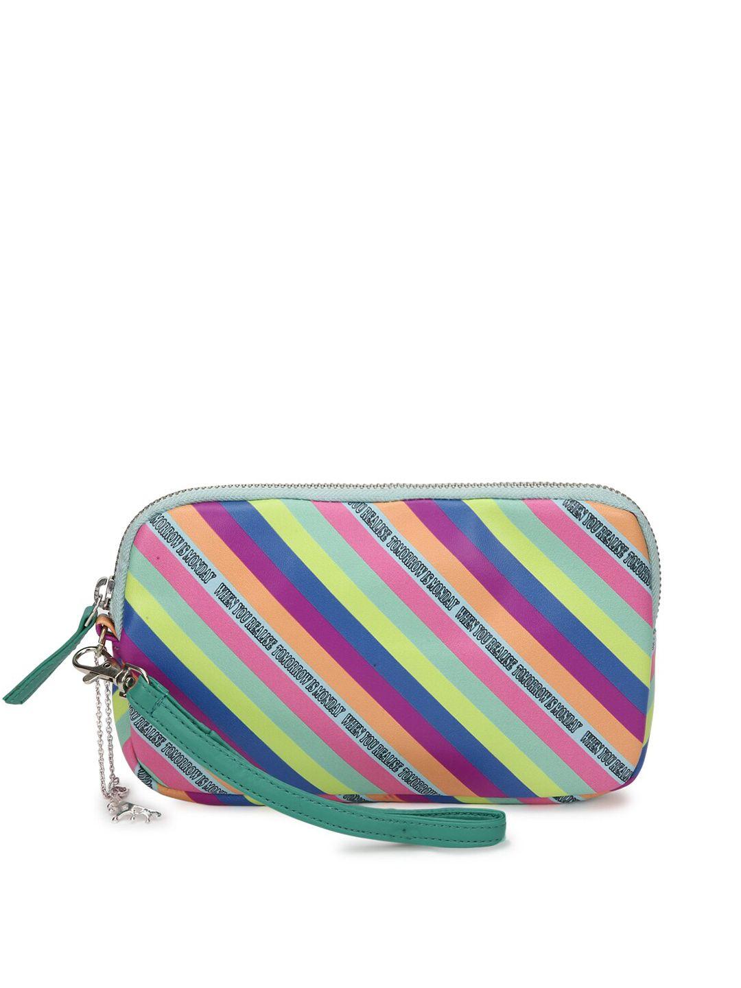 forever 21 multicoloured striped purse clutch