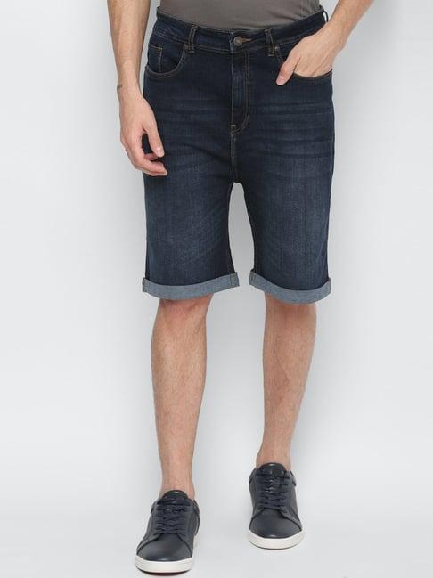 forever 21 navy cotton regular fit shorts