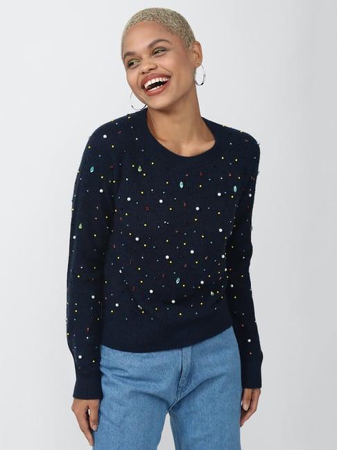 forever 21 navy embellished sweater