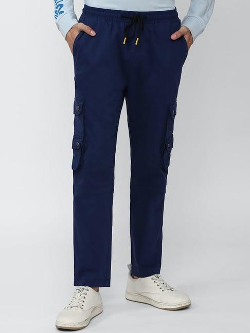 forever 21 navy regular fit cargos