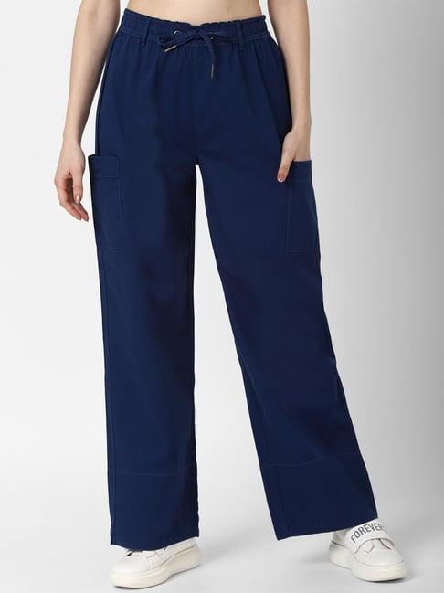 forever 21 navy straight fit trousers