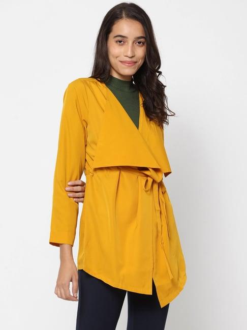 forever 21 ochre yellow boxy fit overcoat