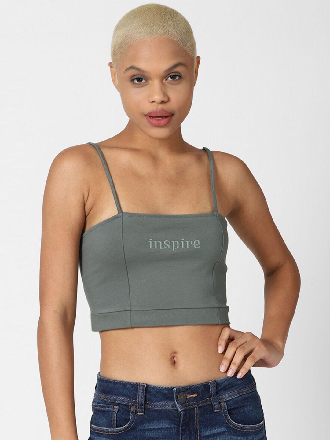 forever 21 olive green bralette crop top