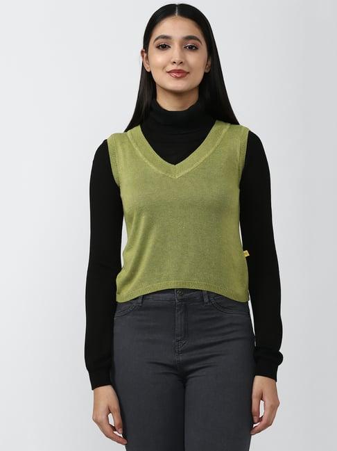 forever 21 olive v-neck sweat top