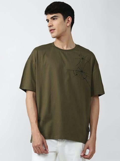 forever 21 oliveregular fit t-shirt