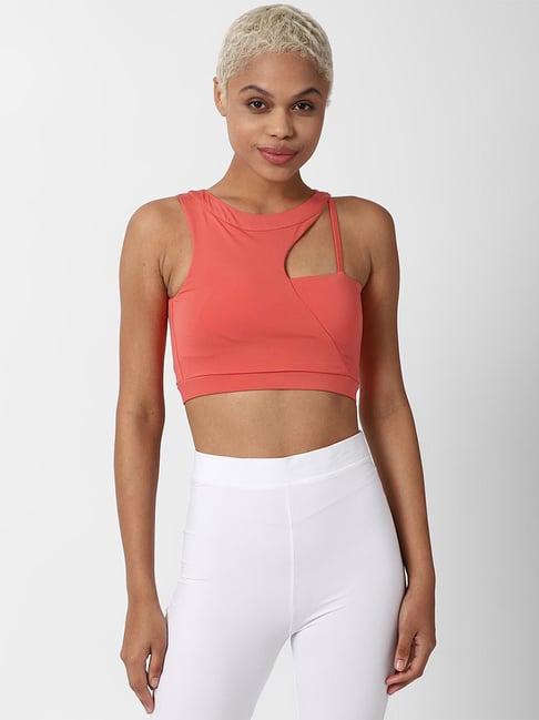 forever 21 orange non wired non padded sports bra