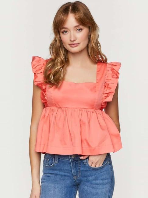 forever 21 peach cotton top