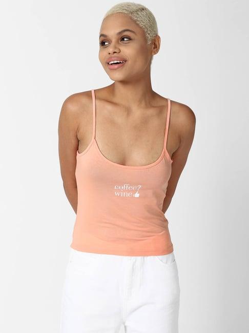 forever 21 peach graphic print cami top