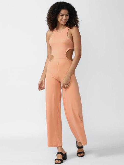 forever 21 peach jumpsuit