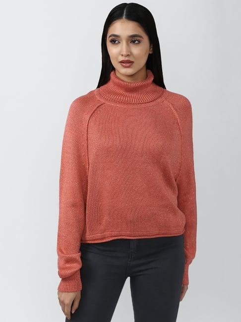 forever 21 peach turtle neck sweater