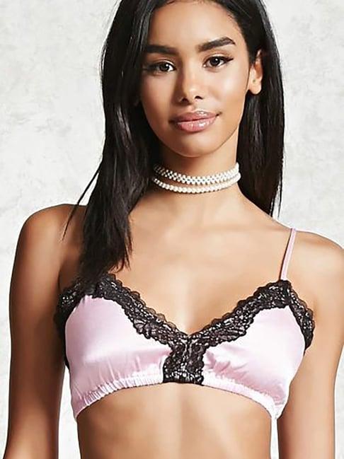forever 21 pink & black non wired non padded t-shirt bra