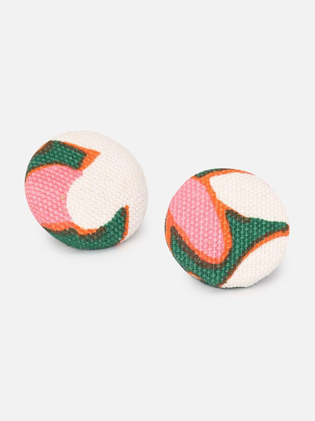 forever 21 pink & white contemporary studs earrings