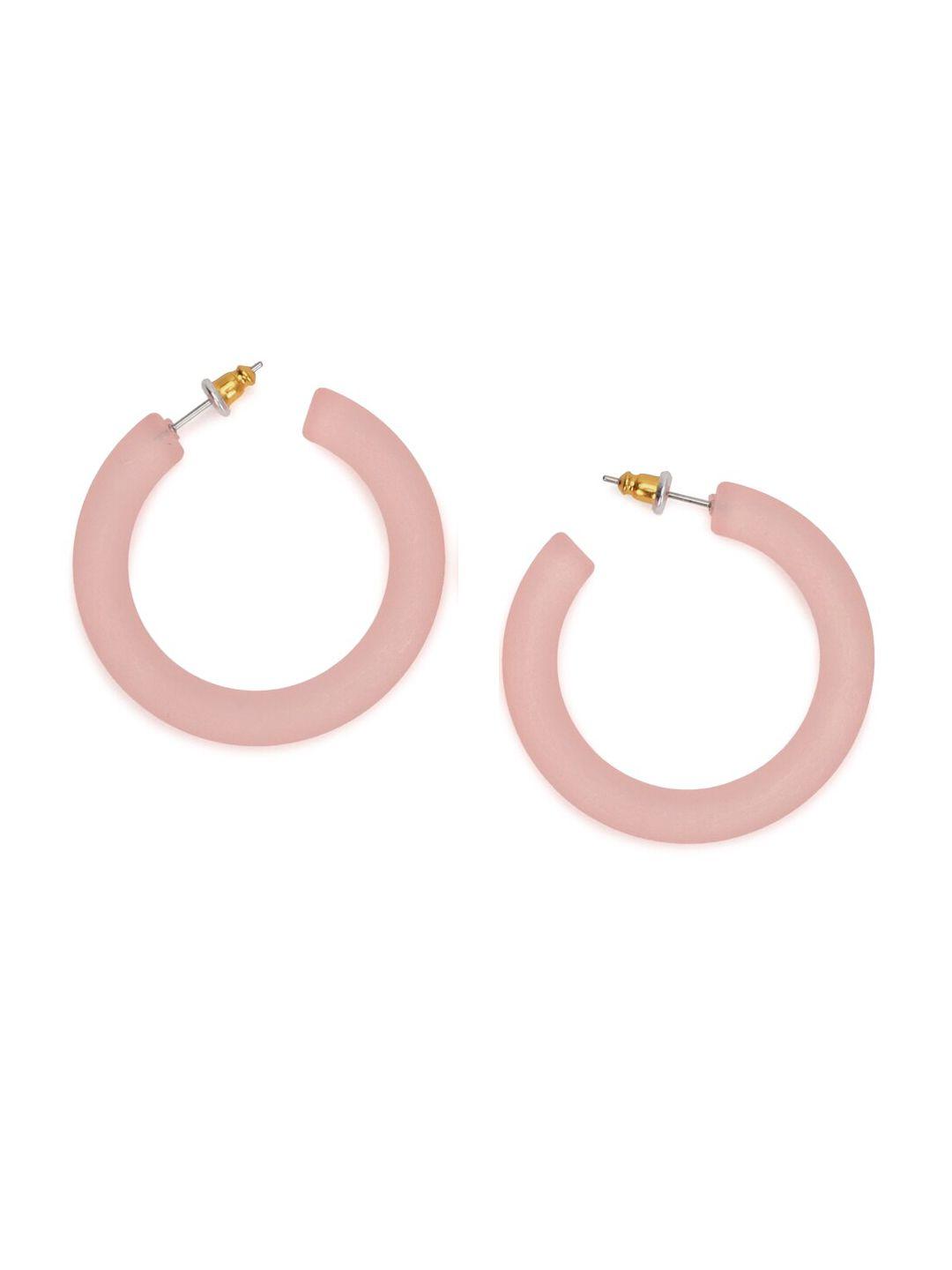 forever 21 pink circular half hoop earrings