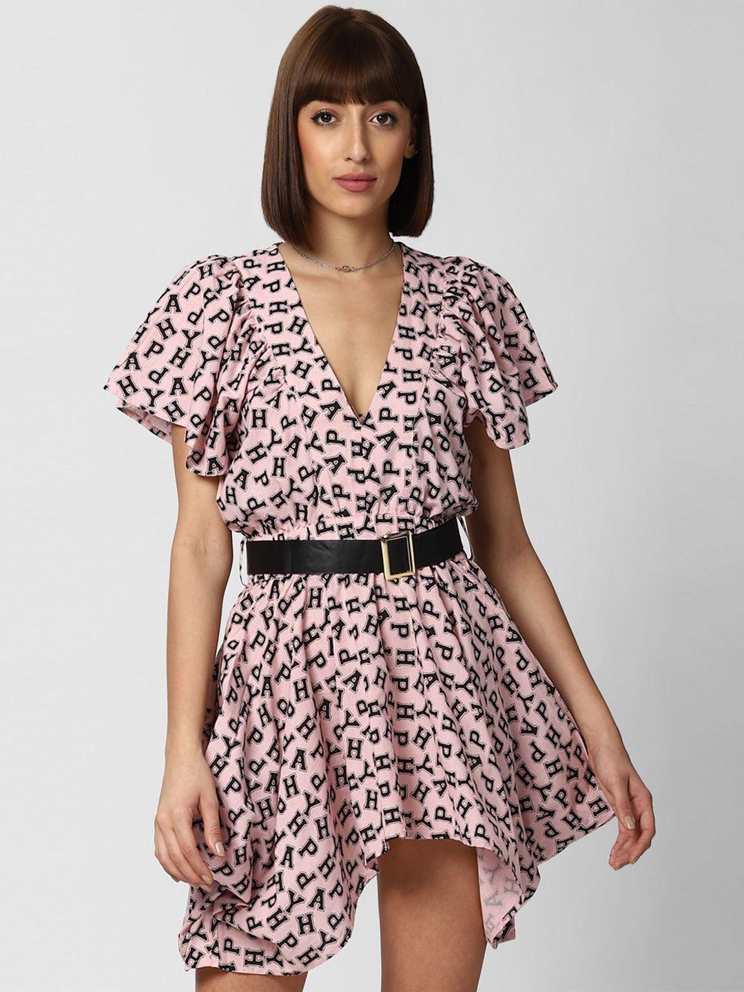 forever 21 pink conversational print mini dress