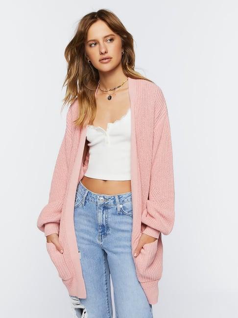 forever 21 pink cotton full sleeves cardigans